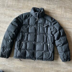 J Crew Men Expedition Down Coat M Black Puffer Compact Weave Field Heavyweight
